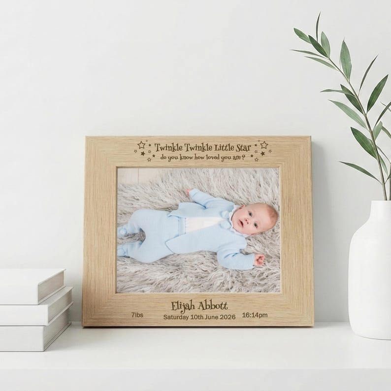Personalized Baby Photo Frame – Engraved Twinkle Twinkle Keepsake - Etsy