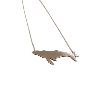 Buckelwal Silberkette, Wal Anhänger, Sterling Silber Wal, Minimalist Halskette, Geschenk für sie, Eco Schmuck
