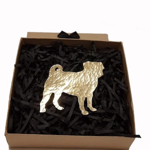 Mops Brosche, süße Anstecknadel, Tierschmuck, Hunde-Liebhaber-Geschenk, Geschenk verpackt