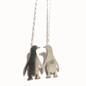 Sterling Silver Penguin Necklace, Bird Necklace, Animal Jewelry, Friendship Gift, Mom Gifts From Daughter, Penguin Charm, Valentines