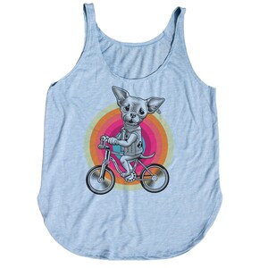 Chihuahua Womens Shirt - Funny Dog Riding Bike