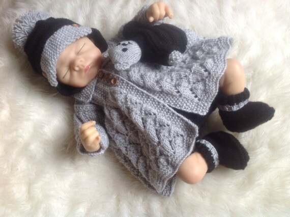 Baby Boys Knitting Pattern DK 25 TO KNIT Cardigan Hat Trousers Bootees Reborns