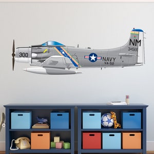 Douglas A-1 Skyrider Luftwaffe Angriffsflugzeug Kampf KÄMPFER Flugzeug Wand Vinyl Aufkleber Mann Höhle Vater Geschenk Dekor Militär