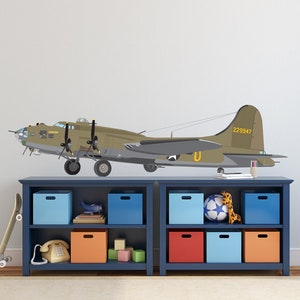 Boeing B17 Flying Fortress ARMY Bomber Aircraft Combat FIGHTER Airplane Wall Vinyl Decal Man Cave Father Gift Military