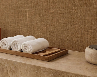 Faux BURLAP Wallpaper, Terracotta Woven Texture, Removable Wall Covering 0450-26