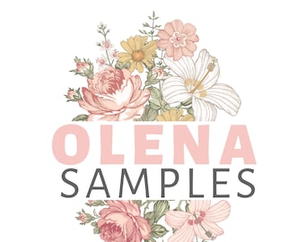 Samples OLENA Vintage Flowers Wallpaper Fabric Canvas or Unpasted, Fabric & Vinyl Wall Decals Peel and Stick Removable Fabric 0131