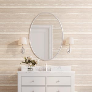 Removable WALLPAPER LEGACY Peel & Stick FABRIC Nature Textured Stripes Nursery Wallpaper, Minimalist Scandinavian Coastal Home Decor 028-26