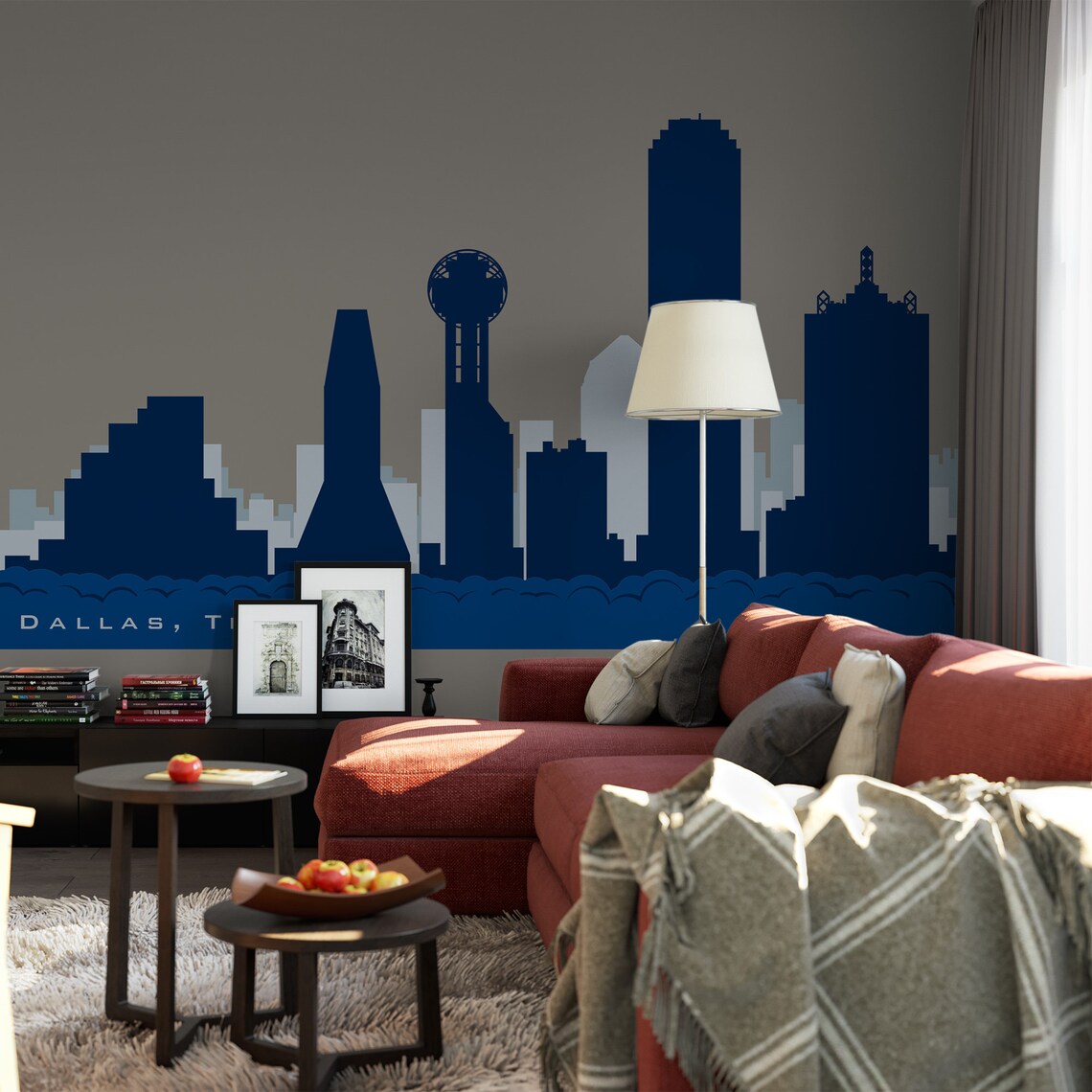 DALLAS TEXAS Skyline Wall Decal Art Vinyl Print Removable Etsy