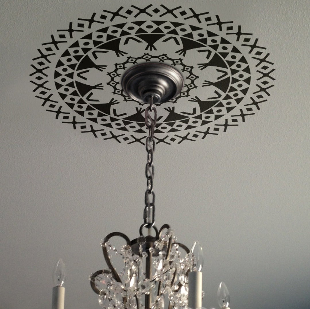 Ceiling Medallion DECAL Tribal Modern Aztec 03 Ethnic Decor Etsy