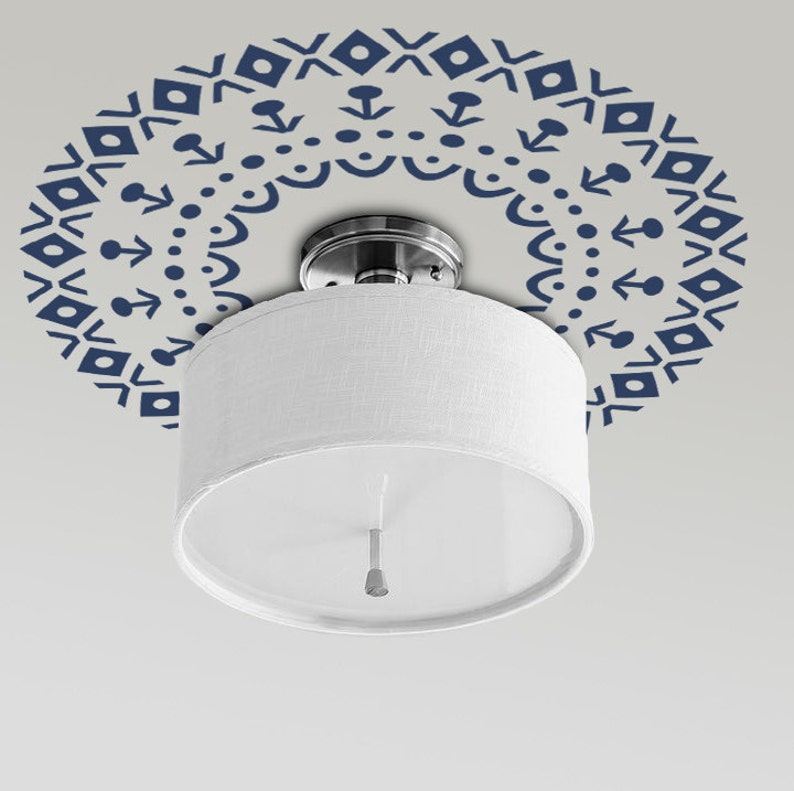 Ceiling Medallion DECAL Tribal Modern Aztec 04 Ethnic Decor Etsy
