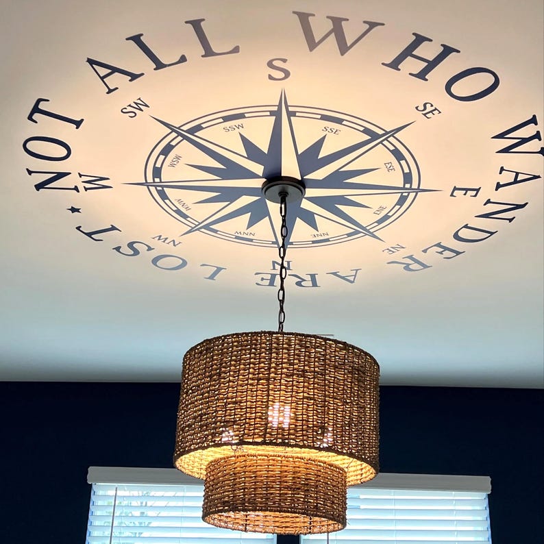 Compass Rose Ceiling Medallion, Nautical Chandelier Surround for ...