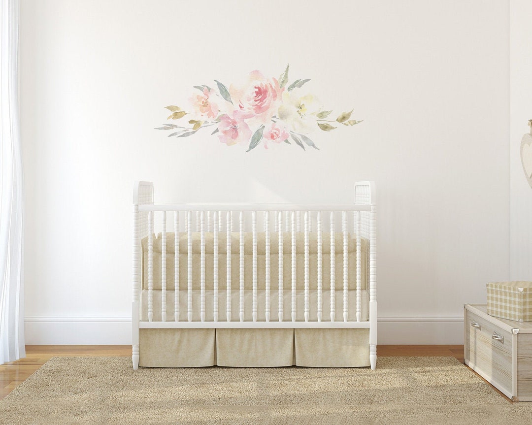 Bouquet Nursery Decor DELANEY BLUSH PINK Wall Decals Blooms Peonies ...