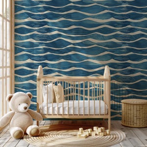 Bedroom Wallpaper, Coastal Wallpaper, Blue Wallpaper 0341-78 image 2