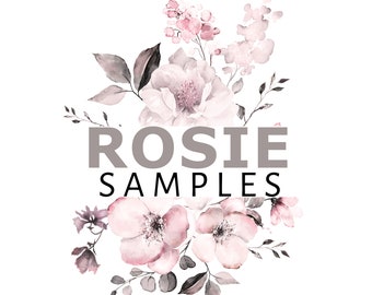 Samples ROSIE Watercolor Flowers Wallpaper Wall Decals Peel and Stick Removable Fabric 0191