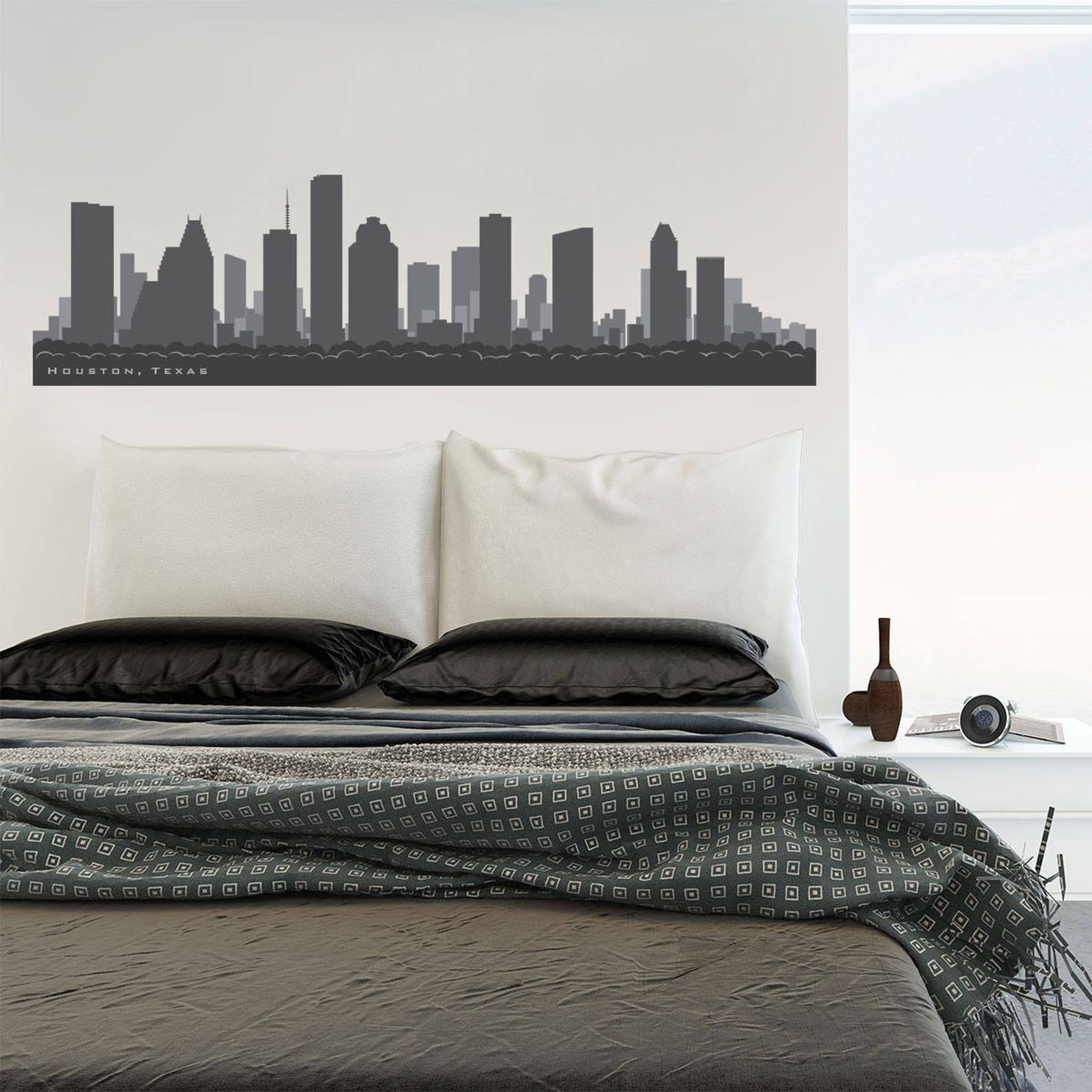 HOUSTON TEXAS Skyline Wall Decal Art Vinyl Removable up to Etsy