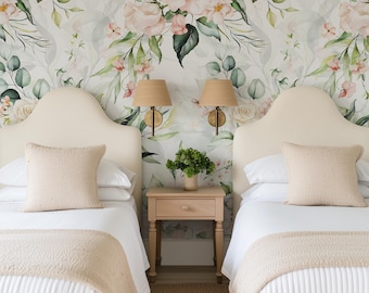 Floral Wallpaper, Pink Rose Wallpaper, Romantic Bedroom Wall Decor 0126-52