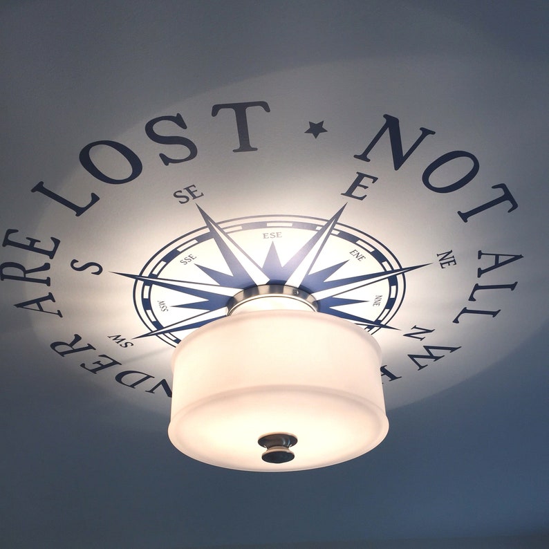 Ceiling Medallion Compass Rose Decal Nautical Beach Decor Not Etsy