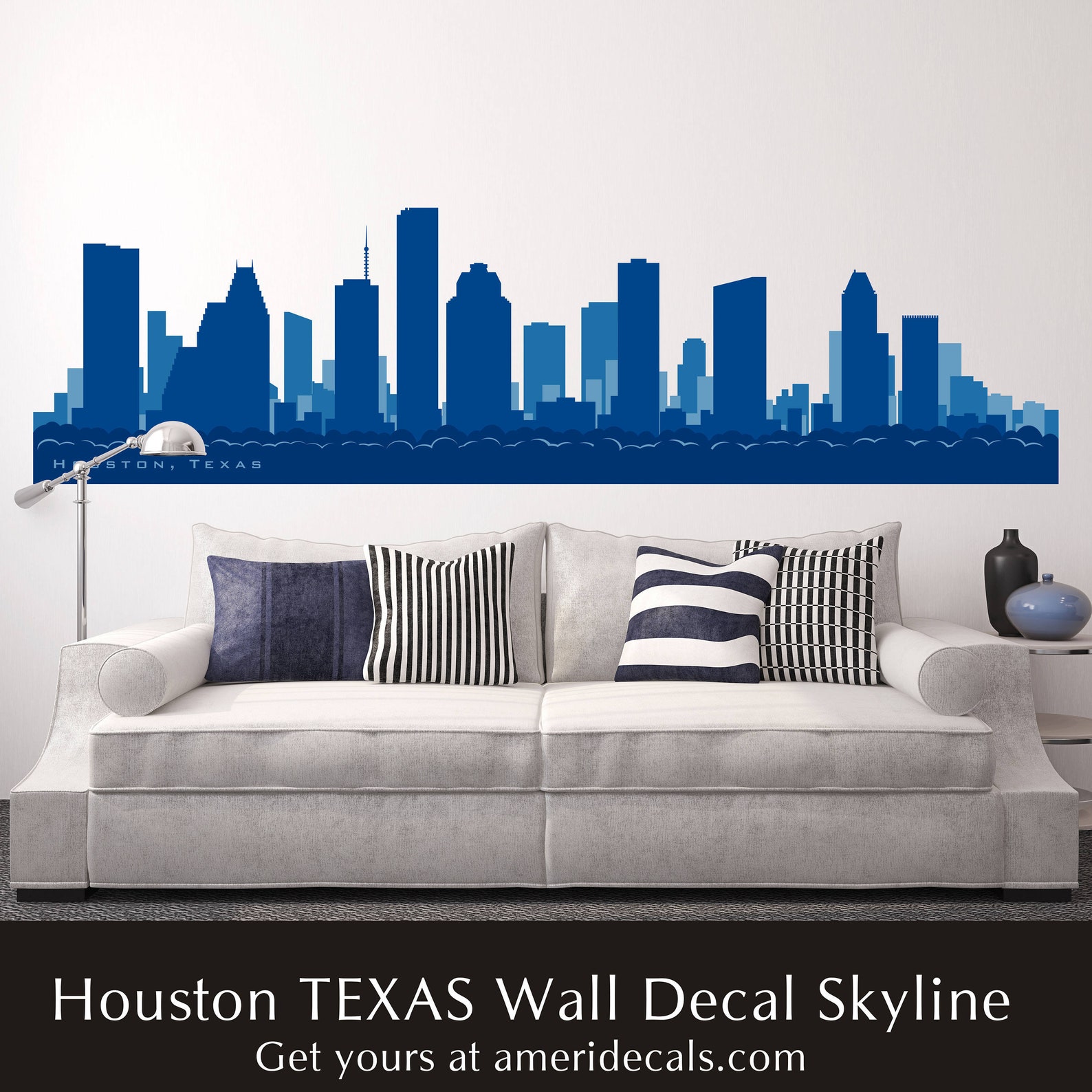 HOUSTON TEXAS Skyline Wall Decal Art Vinyl Removable up to Etsy