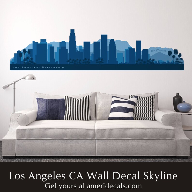 LOS ANGELES CALIFORNIA Skyline Wall Decal Art Vinyl Removable Etsy