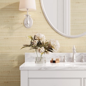 Faux Grasscloth Peel and Stick WALLPAPER - Grass Cloth Removable Wallpaper - Natural Woven Texture - Self Adhesive Fabric 0396 Free Shipping