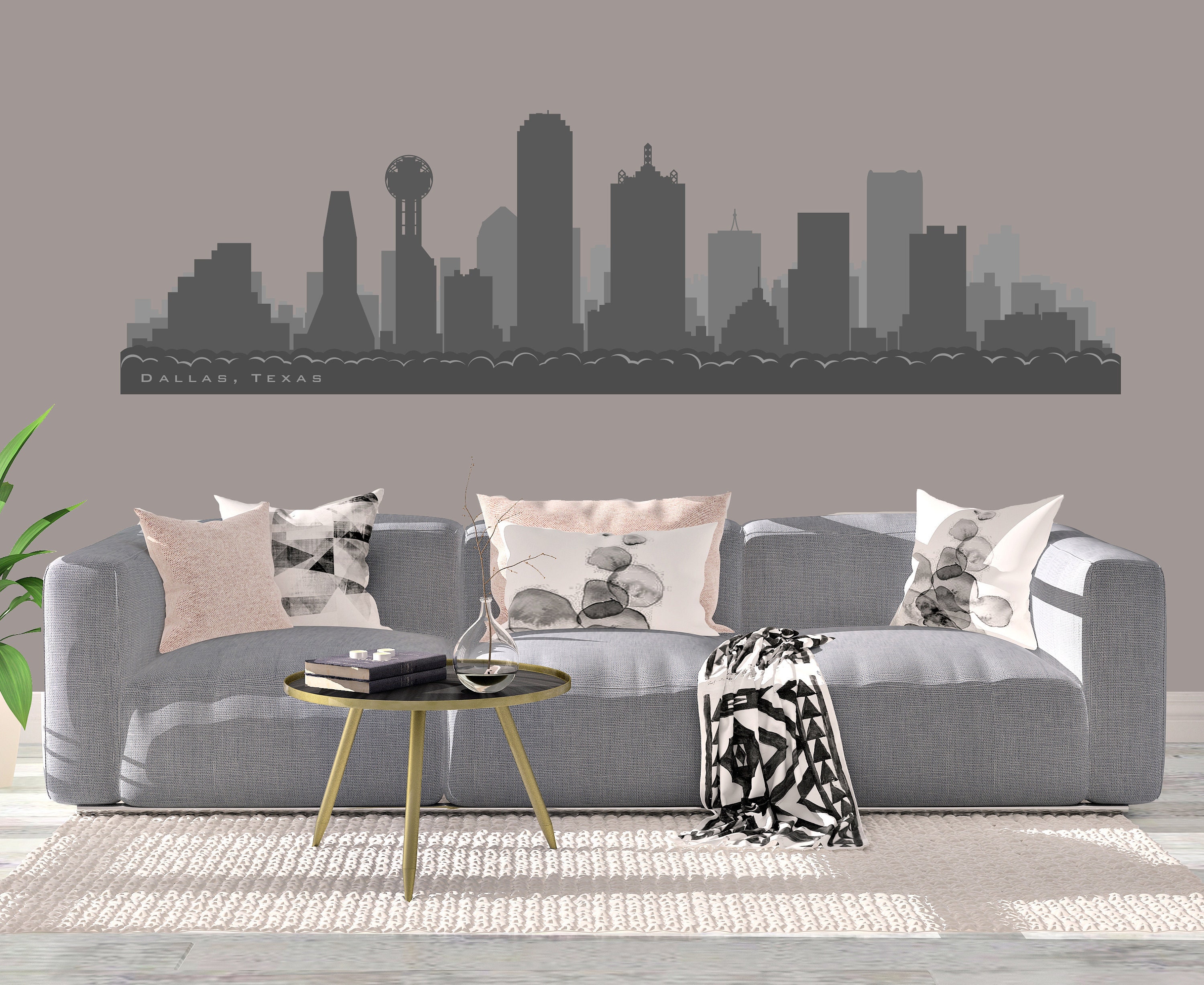 DALLAS TEXAS Skyline Wall Decal Art Vinyl Print Removable Etsy
