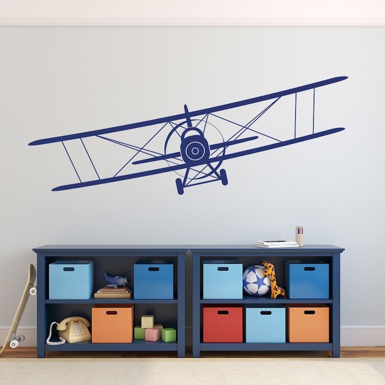 SALE Biplane Vinyl Decal Airplane Wall Decal Graphics Choose Etsy