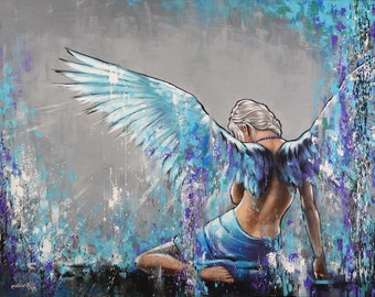 Angelica by Glenn Pollard Painting Art Print Female Woman Girl Figure Angel