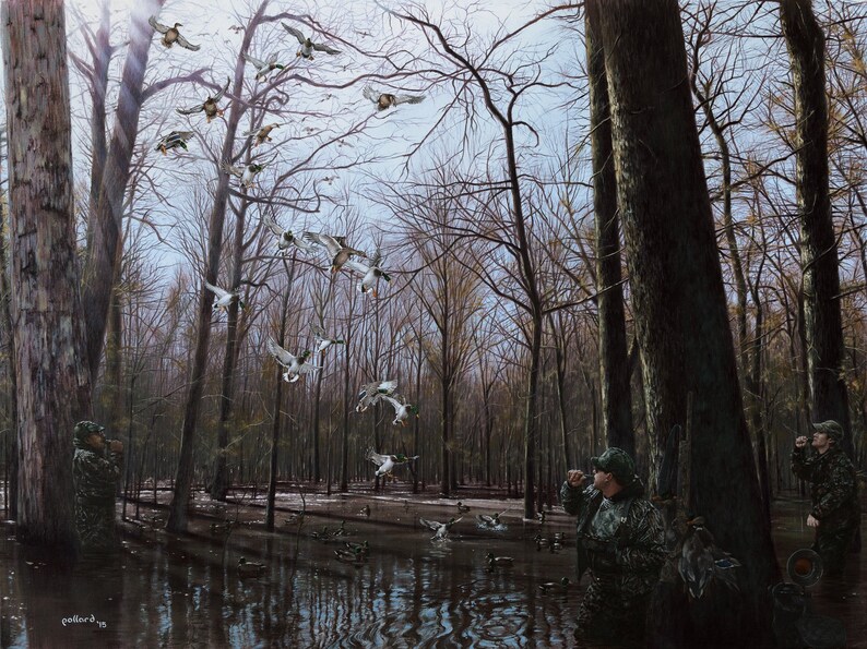 Mallard Duck Art Painting Print Bayou Meto Morning