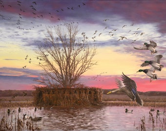 Mallard Duck Art Print, Ducks Unlimited 2022 Sponsor Painting, Hunting Cabin Lodge Wall Decor, Fathers Day Gift