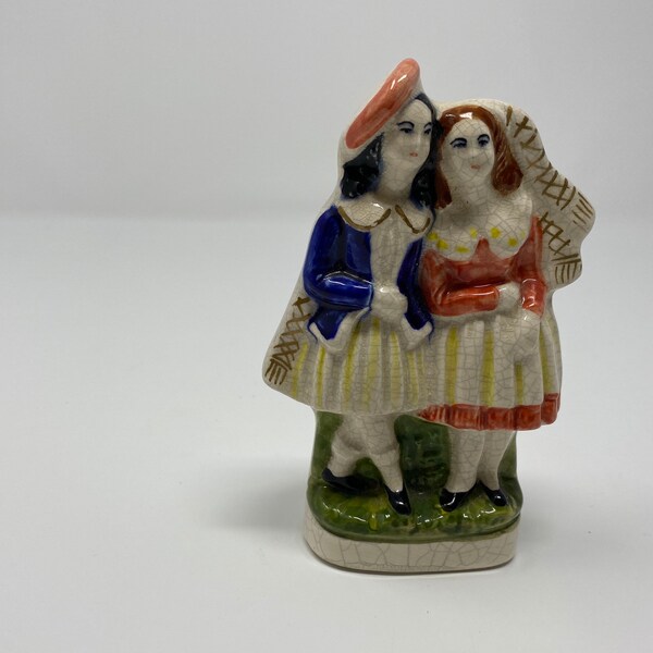 Vintage Couple Figurine - Ceramic Figurine - Staffordshire - Small Ceramic Figures