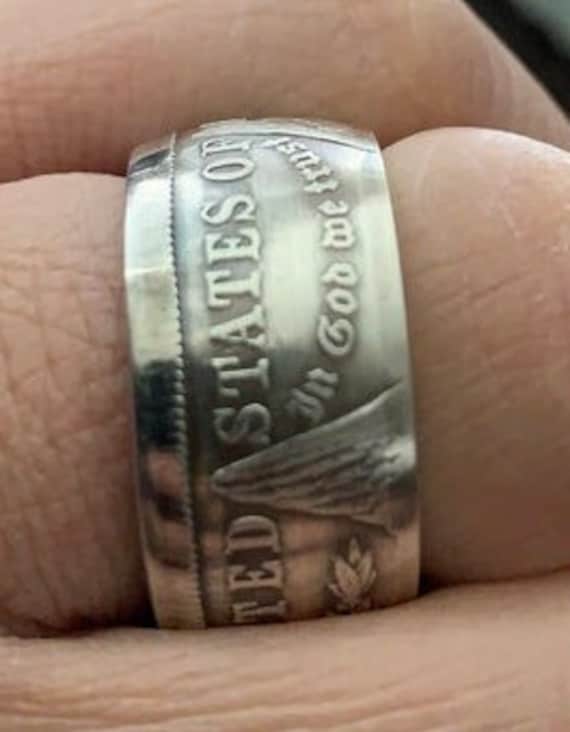 Ring Made From A Real Silver Dollar sizes 9 - 16 - image 4