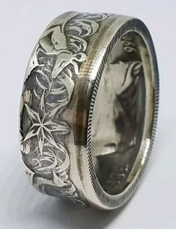 Silver 1966 Australian Half Dollar Coin Ring size… - image 2