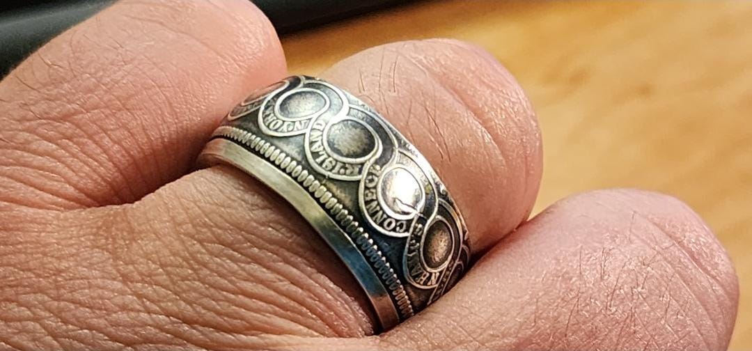 1776 Continental Currency “mind Your Business” Silver Ring – Hand ...