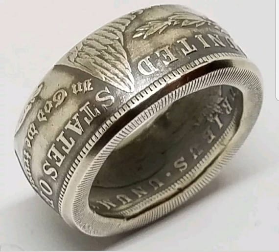 Ring Made From A Real Silver Dollar sizes 9 - 16 - image 1