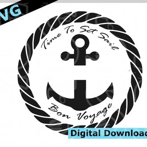 Cruise Anchor Circle SVG - Vuoto per viaggio di famiglia personalizzato personalizzato