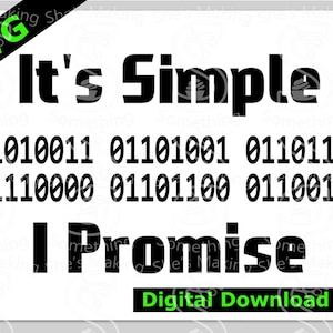 Eenvoudige binaire SVG computerprogrammering grap voor Cricut - digitale download