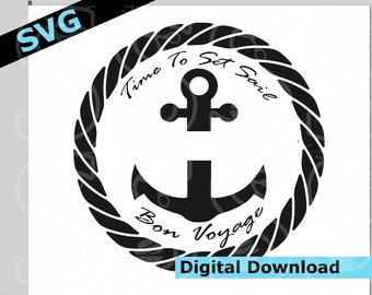 Cruise Anchor Circle SVG - Blank for Custom Personalized Family Trip