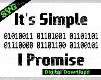 Simple Binary SVG Computer Programming Joke for Cricut - Digital Download