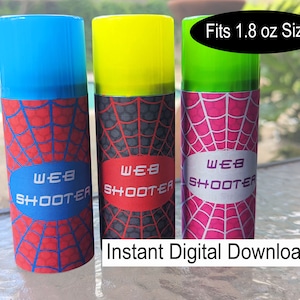 Printable Web Shooter Wraps for 1.8 oz Silly String Cans