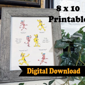 SOFORTIGER DOWNLOAD Go, Hund. Los! Buch-Hut-Seite Druckbare Dekoration