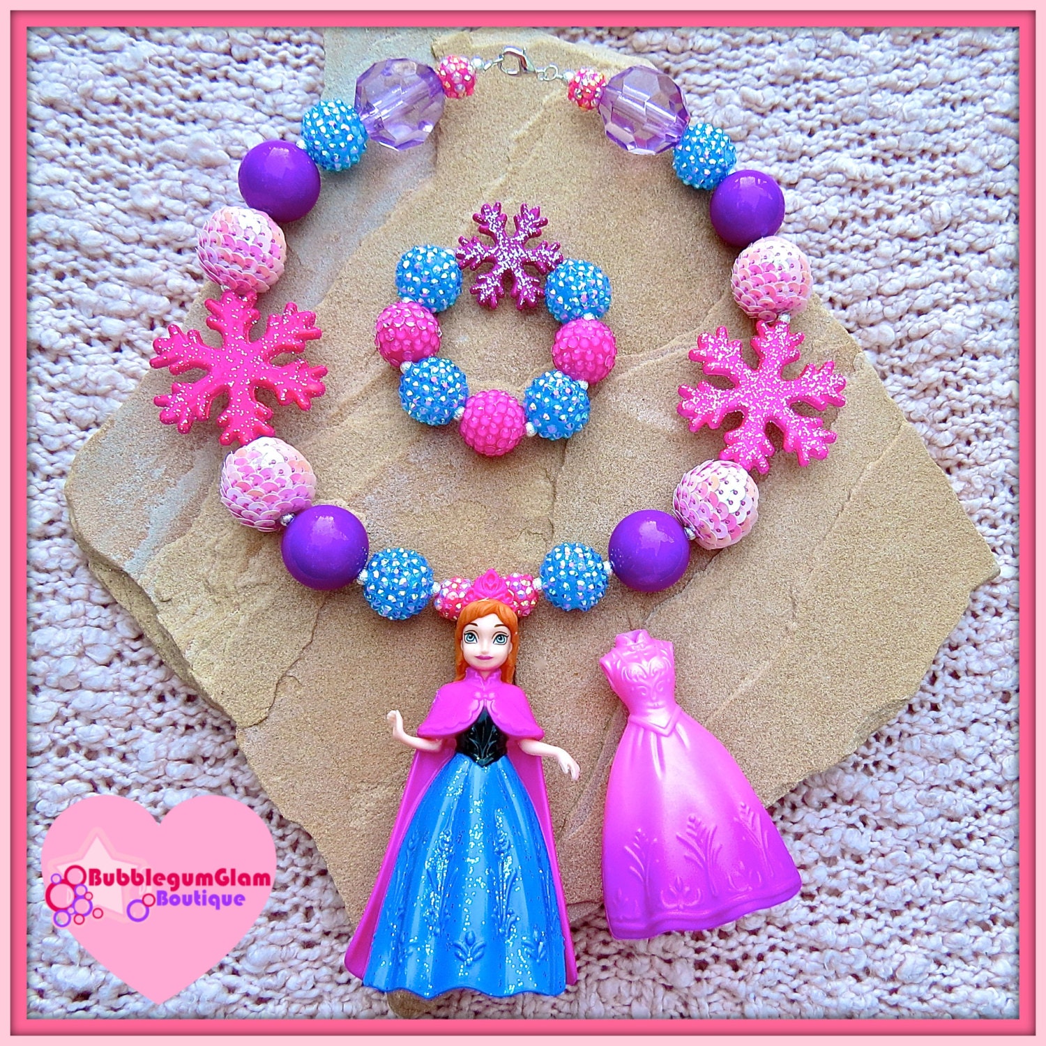Frozen necklace Anna necklace chunky frozen magiclip Etsy
