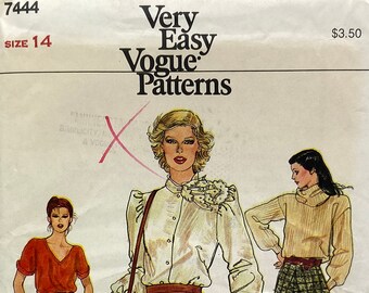 Part UNCUT Vintage Very Easy Very Vogue 7444 Winter Wool Tweed Corduroy Denim Skirts 3 Styles Sewing Pattern Petite Small UK 10