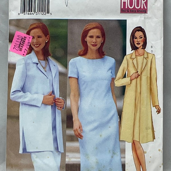 Butterick 6455 Very Easy Misses Loose Fitting A-Line Jacket and Straight Skirt Pattern - Women's Sizes 18, 20, 22 - Easy Sewing Pattern