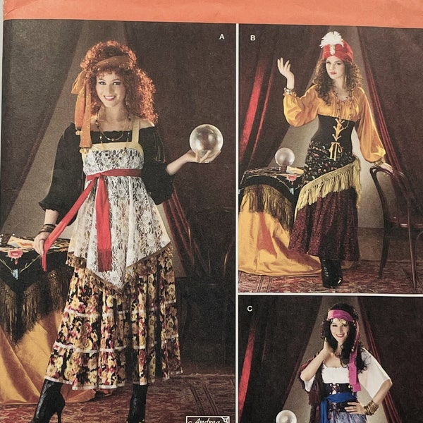 Misses' Gypsy and Fortune Teller Costume Pattern - Simplicity 2331 - Ladies Sizes 6, 8, 10, 12 - Costume Sewing Pattern