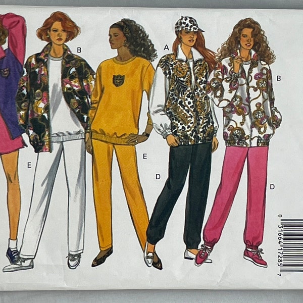 Butterick 3025 Easy Misses Loose Fitting Jacket, Pullover Top, and Elastic Waist Pants and Shorts Pattern - Sizes Extra Small, Small, Medium