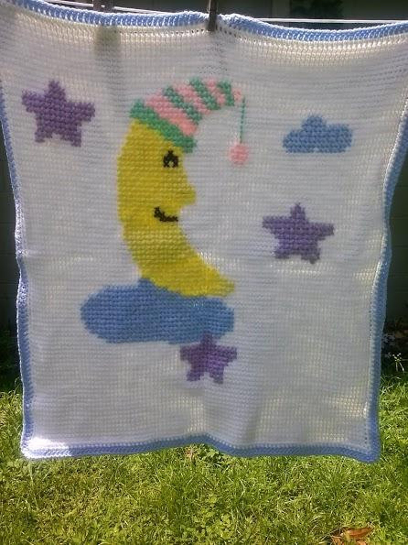 Stars and Moons Baby Blanket Pattern Etsy