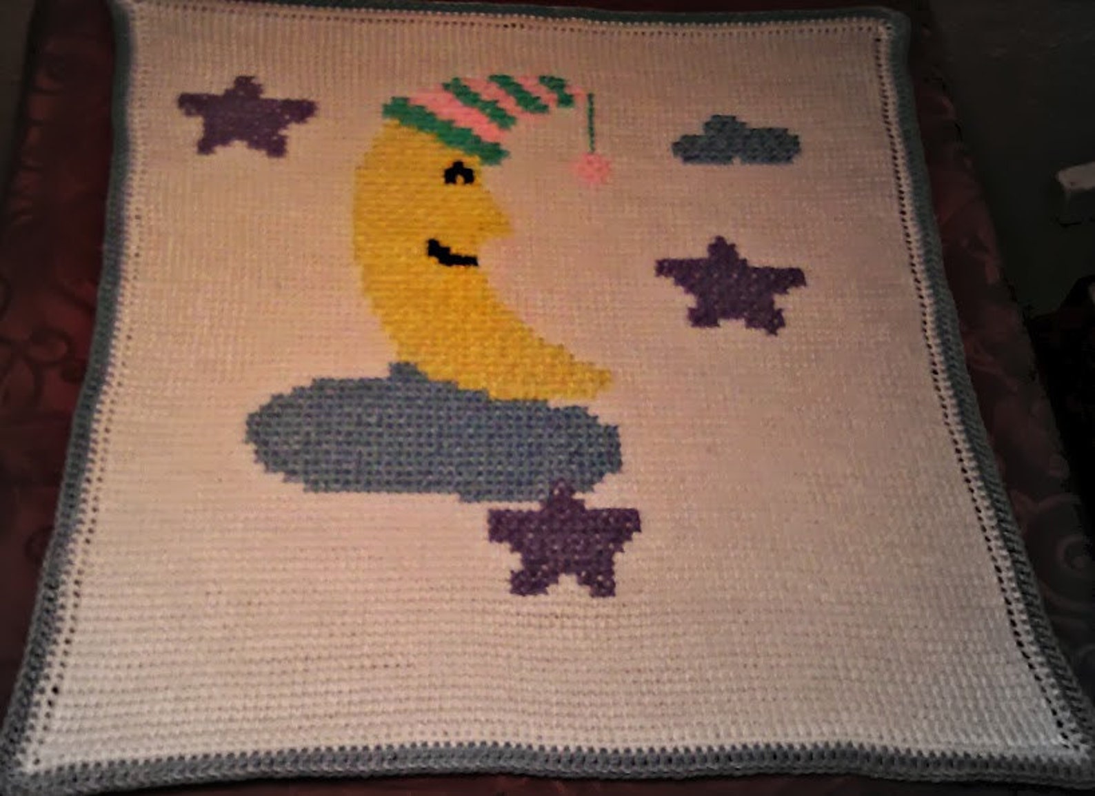 Stars and Moons Baby Blanket Pattern Etsy