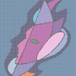 Abstract Face Counted Cross Stitch pattern PDF: