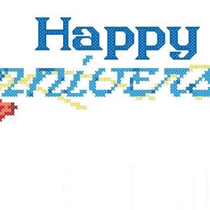 Anniversary Counted Cross Stitch pattern only PDF: