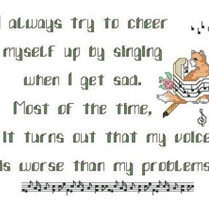 When I Sing Counted Cross Stitch pattern only PDF: